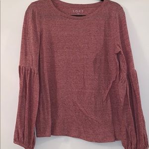 LOFT pink t shirt with adorable sleeves!